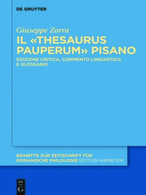 cover image of Il «Thesaurus pauperum» pisano